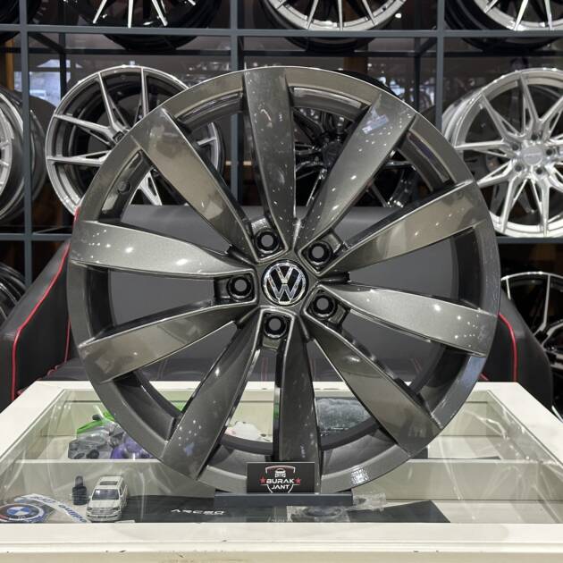17 İNÇ 5X100 VOLKSWAGEN POLO İBİZA RAPİD GM METAL GRİ LUGANO JANT MODELİ (4ADET)