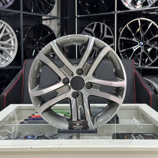 15 İNÇ 4X100 HONDA RENAULT FİAT UYUMLU SAVANNAH GUN METAL DİAMOND JANT MODELİ (4ADET)