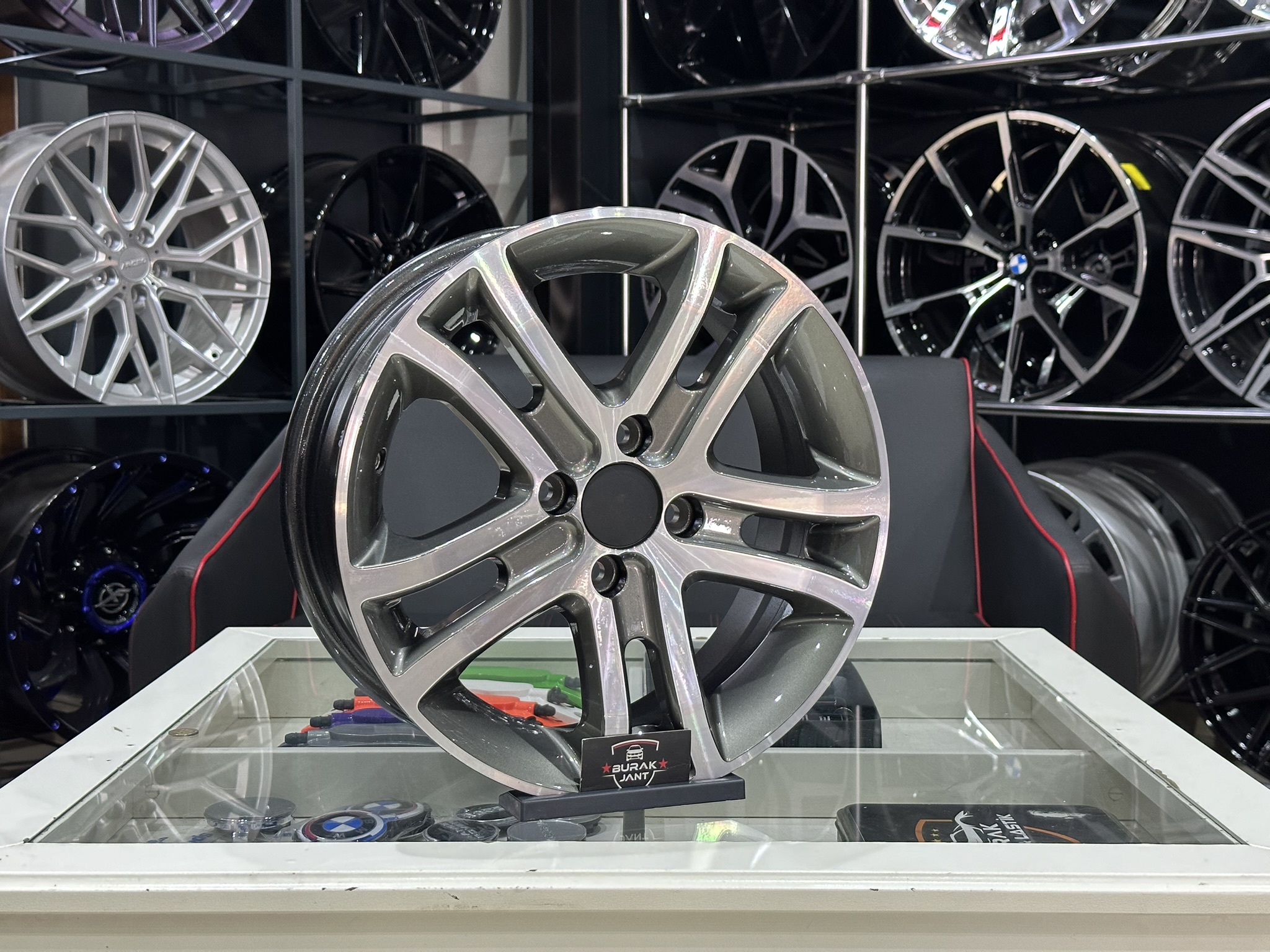 15 İNÇ 4X100 HONDA RENAULT FİAT UYUMLU SAVANNAH GUN METAL DİAMOND JANT MODELİ (4ADET) - Görsel 2