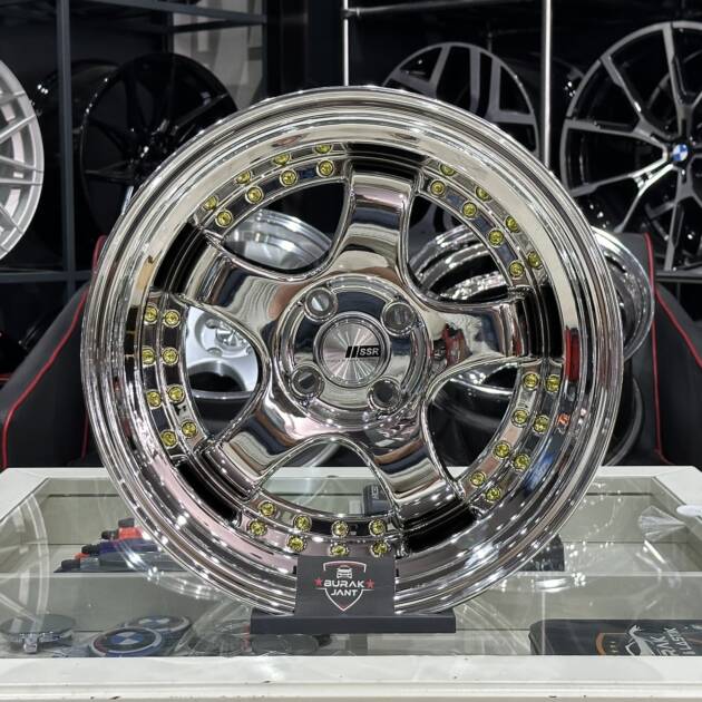 16 İNÇ 4X100 SSR ÖN:9 ARKA:10 CHROME GOLD RİVET JANT MODELİ (4ADET)