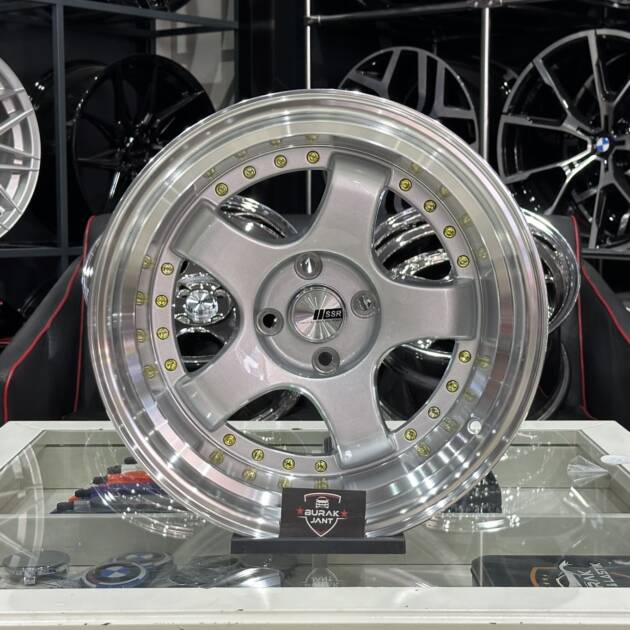 16 İNÇ 4X100 SSR ÖN:9 ARKA:10 SİLVER LİP POLİSH GOLD RİVET JANT MODELİ (4ADET)