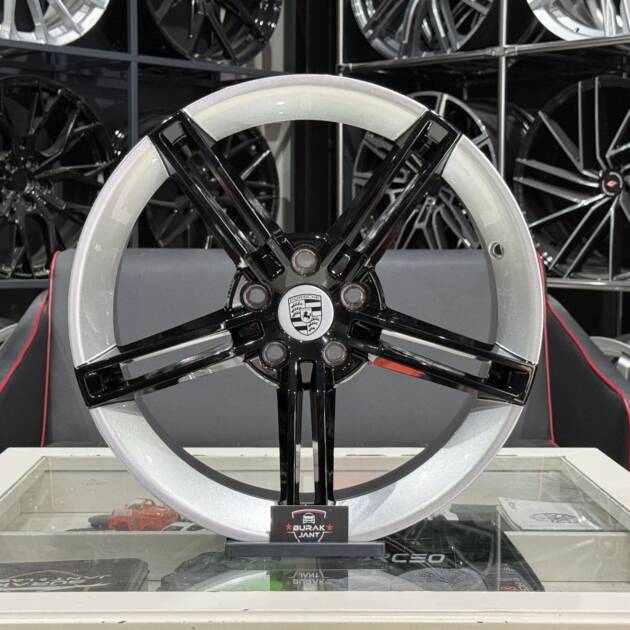 18 İNÇ 5X112 VW SEAT SKODA AUDİ UYUMLU PORSCHE TAYCAN SİLVER BLACK JANT MODELİ (4ADET)