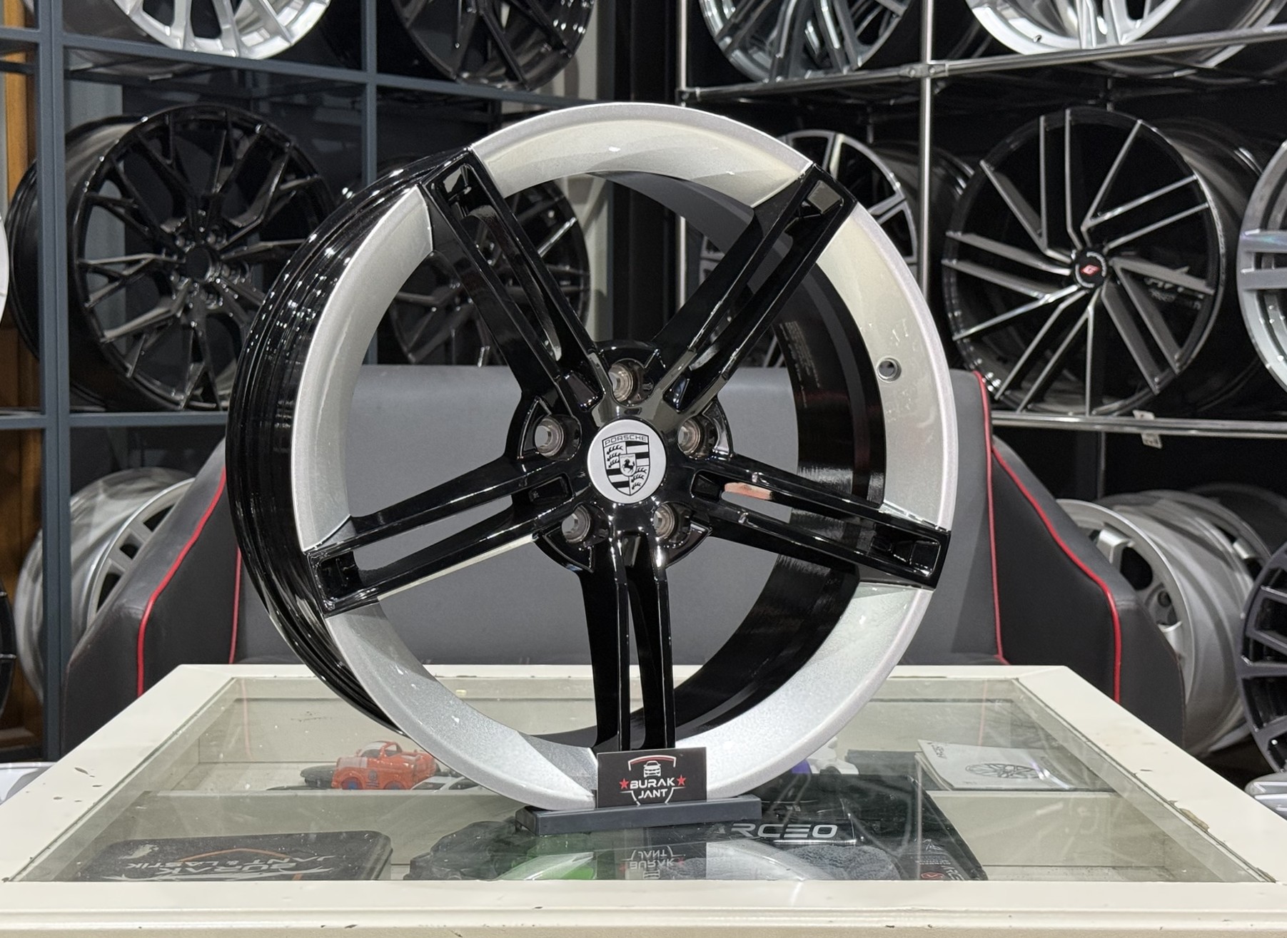 18 İNÇ 5X112 VW SEAT SKODA AUDİ UYUMLU PORSCHE TAYCAN SİLVER BLACK JANT MODELİ (4ADET) - Görsel 2