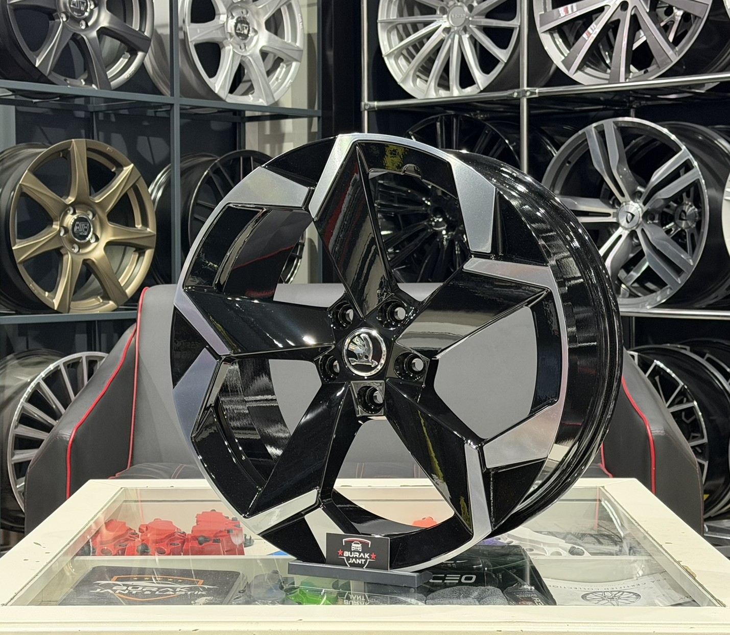 19 İNÇ 5X112 SKODA OCTAVİA SUPERB KODİAQ KAROQ BLACK DİAMOND SPORTLİNE JANT MODELİ (4ADET) - Görsel 3